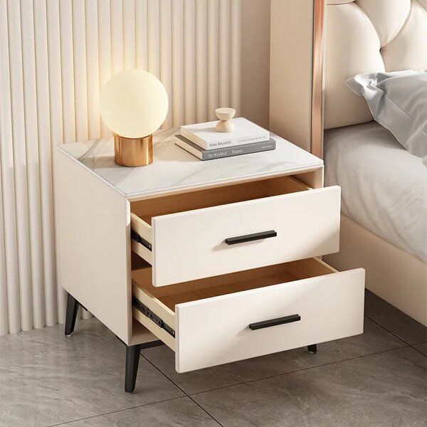 Noptiera 2HOME, Marble, Crem