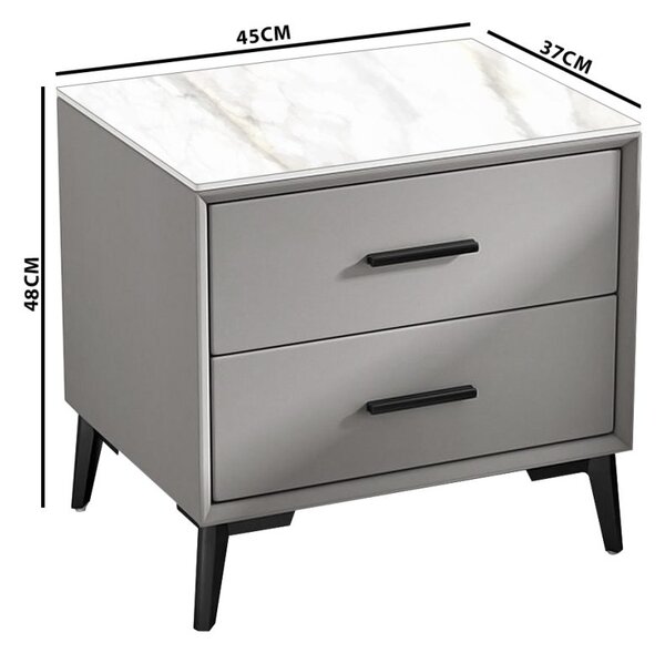 Noptiera 2HOME, Marble, Gri deschis