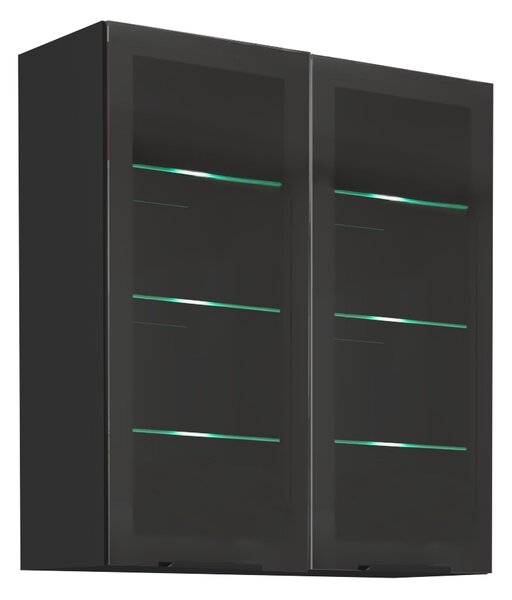 KONDELA Dulap superior, negru, ARAKA/MENZO/SIBER 80 GS-90 2F
