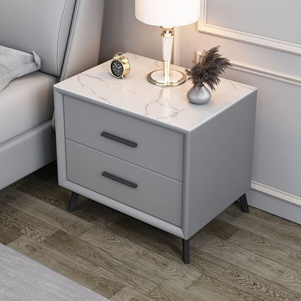Noptiera 2HOME, Marble, Gri deschis