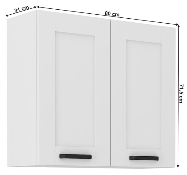 KONDELA Dulap superior, alb, LULA 80 G-72 2 F
