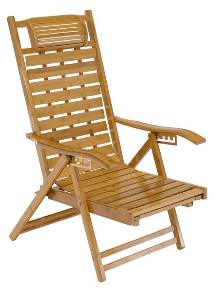 KONDELA Scaun de grădină, natural, bambus, URSEL