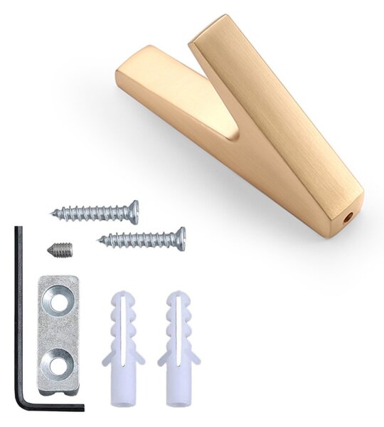 Cuier model CALIF, 1 carlig, finisaj aluminiu | auriu mat | negru mat