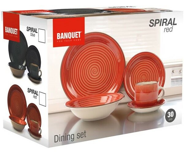 Set de masă Banquet Spiral Red 30 de piese