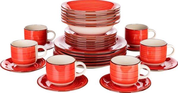 Set de masă Banquet Spiral Red 30 de piese