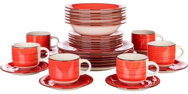 Set de masă Banquet Spiral Red 30 de piese