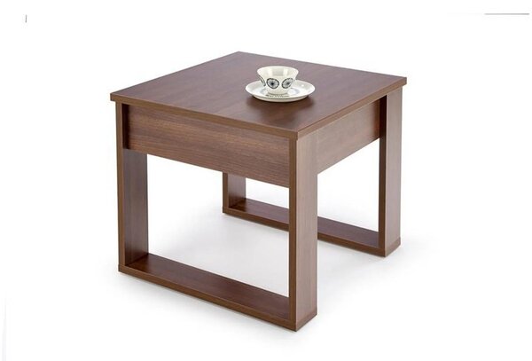 Masuta NEA KWADRAT, nuc inchis, PAL furniruit, 60x60x52 cm