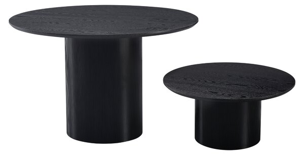 KONDELA Măsuţă de cafea, negru, diametru 80 cm, MAHIR TYP 2