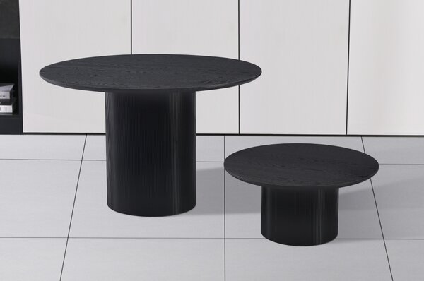 KONDELA Măsuţă de cafea, negru, diametru 80 cm, MAHIR TYP 2