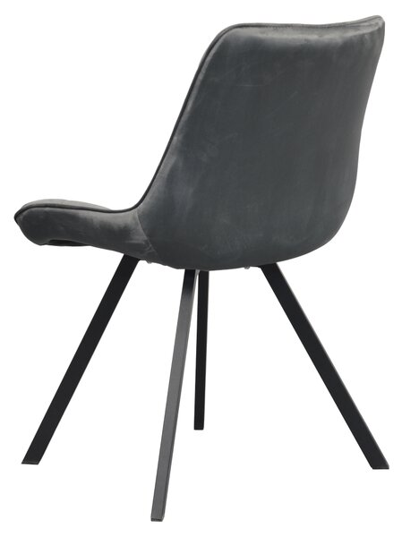 KONDELA Scaun de sufragerie, ţesătură Velvet gri închis/negru, SAMIRA