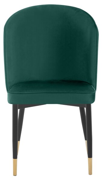 KONDELA Scaun de sufragerie, ţesătură Velvet verde/negru, UDAJA