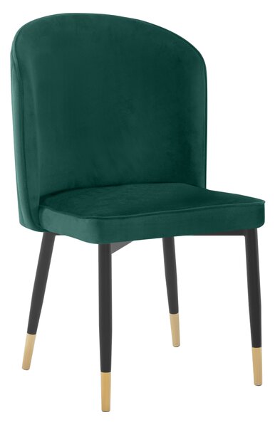 KONDELA Scaun de sufragerie, ţesătură Velvet verde/negru, UDAJA