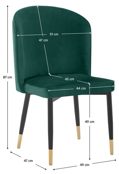 KONDELA Scaun de sufragerie, ţesătură Velvet verde/negru, UDAJA