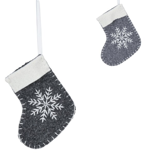 Ciorap de Craciun de agatat SNOW SOCK 12 cm - mai multe culori Culoare: Gri inchis