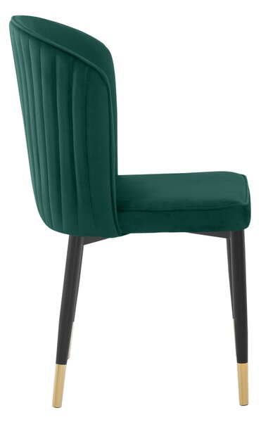 KONDELA Scaun de sufragerie, ţesătură Velvet verde/negru, UDAJA