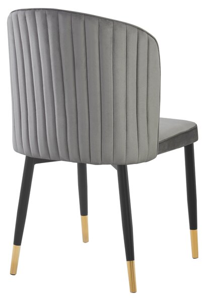KONDELA Scaun de sufragerie, ţesătură Velvet gri/negru, UDAJA