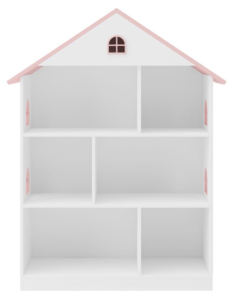 KONDELA Bibliotecă pentru copii, alb/roz, MAISON TYP 1