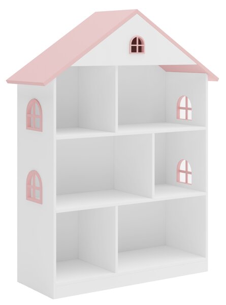KONDELA Bibliotecă pentru copii, alb/roz, MAISON TYP 1