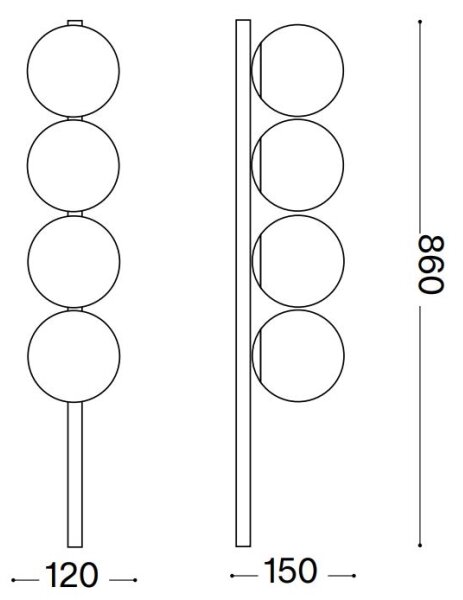 Plafonieră LED Ideal Lux BINOMIO 4xG9/3W/230V auriu