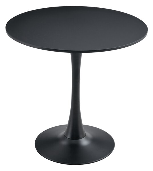 KONDELA Masă de sufragerie, negru, diametru 80 cm, REVENTON NEW