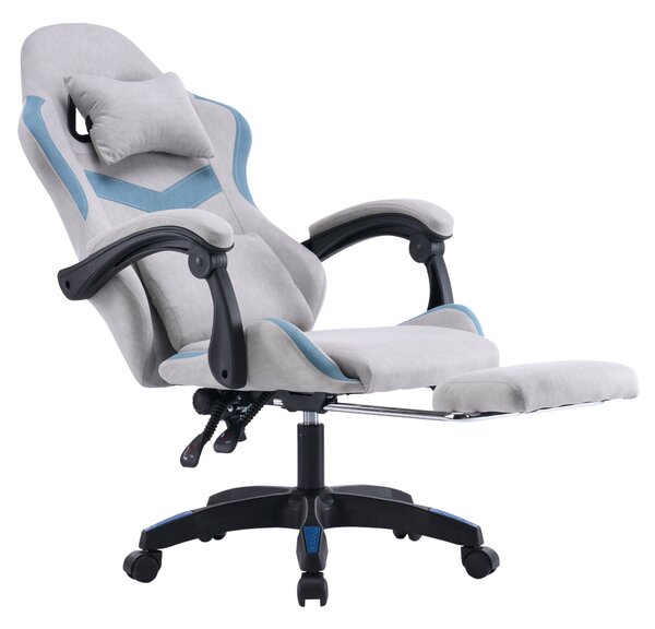 KONDELA Scaun de birou/gaming, gri/albastru, ZODIA