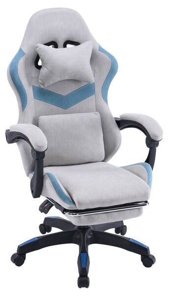 KONDELA Scaun de birou/gaming, gri/albastru, ZODIA