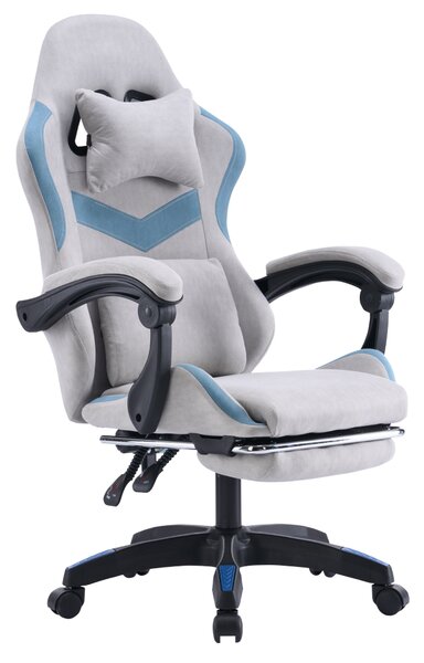KONDELA Scaun de birou/gaming, gri/albastru, ZODIA