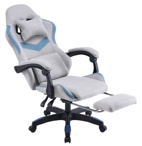 KONDELA Scaun de birou/gaming, gri/albastru, ZODIA