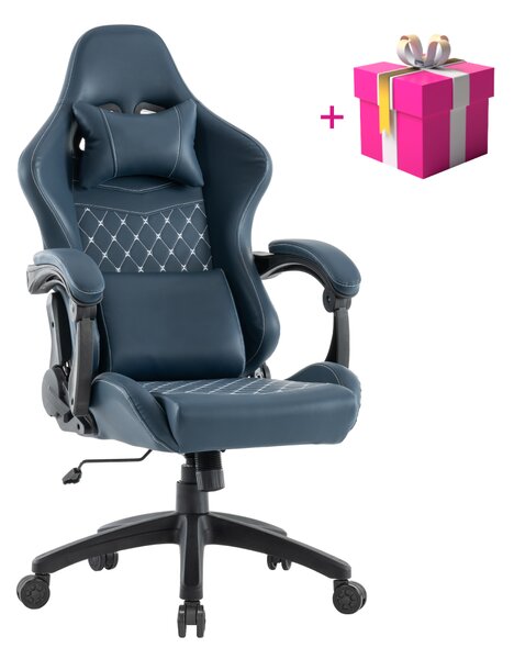 KONDELA Scaun de birou/gaming, albastru, SAMIE