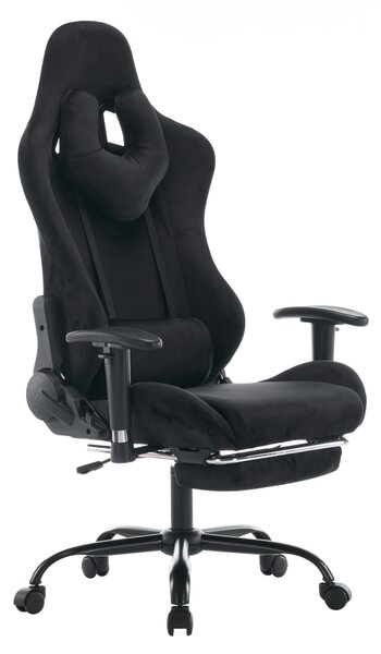 KONDELA Scaun de birou/gaming, negru, ţesătură Velvet, SALOP