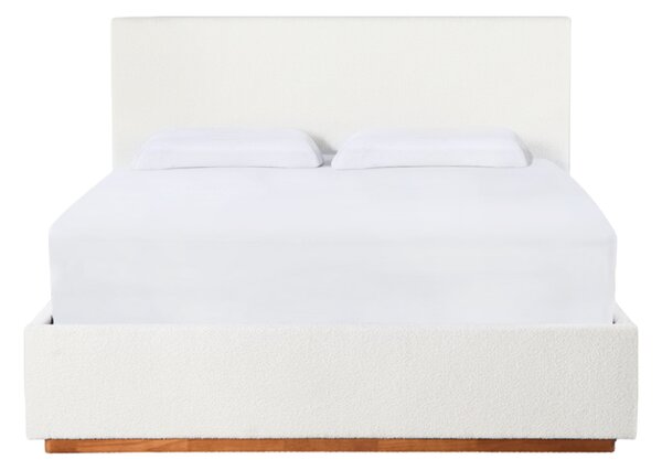 KONDELA Pat cu somieră si spaţiu de depozitare 160x200, alb, NUVOLA