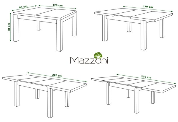 Mazzoni ROYAL Stejar Artisan - MASĂ EXTENSIBILĂ PÂNĂ LA 2,7 m