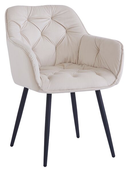 KONDELA Scaun de design, ţesătură Velvet bej, FEDRIS NEW