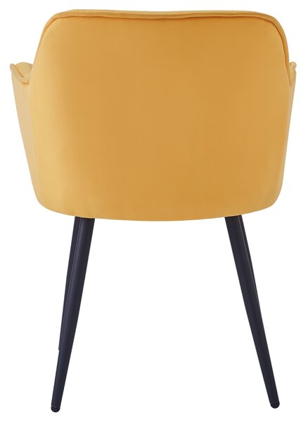 KONDELA Scaun de design, ţesătură Velvet galben, FEDRIS NEW