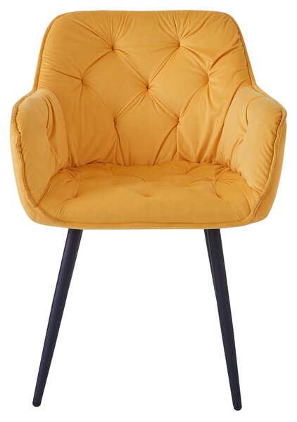 KONDELA Scaun de design, ţesătură Velvet galben, FEDRIS NEW