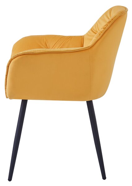 KONDELA Scaun de design, ţesătură Velvet galben, FEDRIS NEW