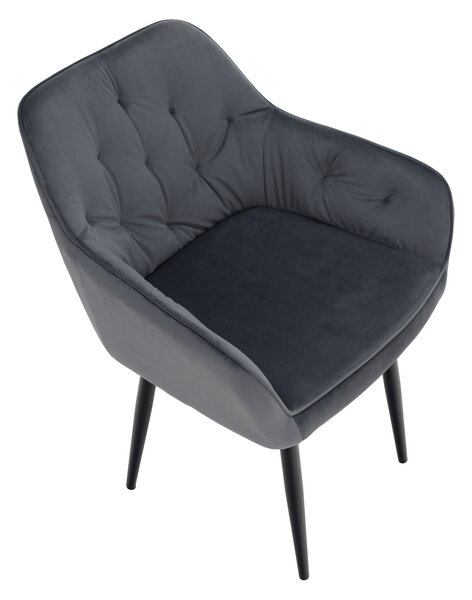 KONDELA Fotoliu de design, material Velvet gri, VERIO