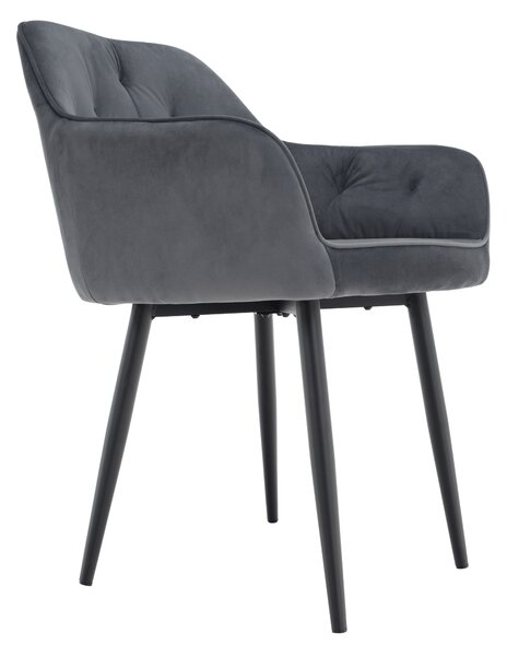 KONDELA Fotoliu de design, material Velvet gri, VERIO