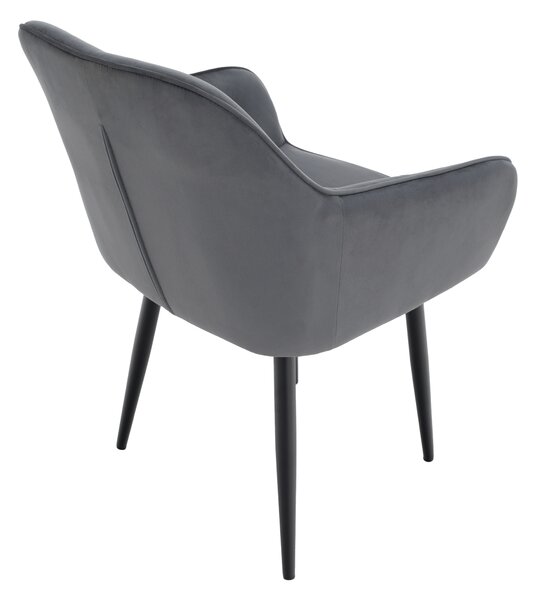 KONDELA Fotoliu de design, material Velvet gri, VERIO