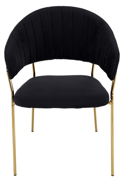 KONDELA Scaun de sufragerie de design, material Velvet negru/gold crom auriu, DASMIN TIP 1