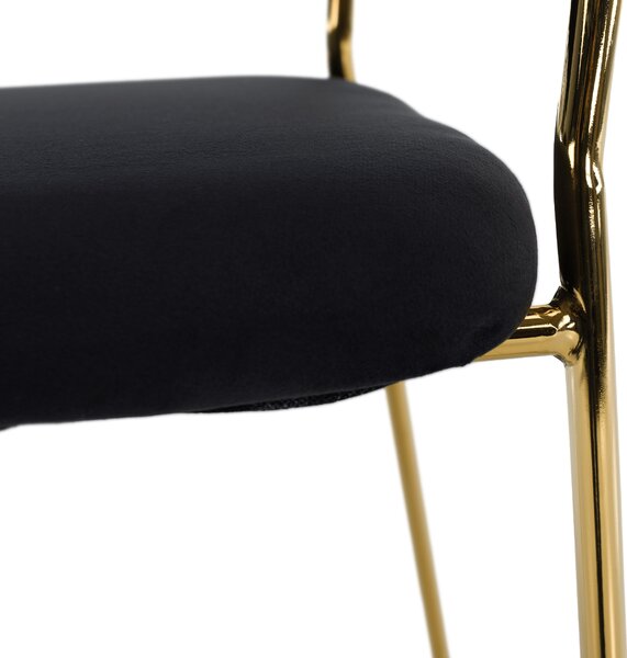 KONDELA Scaun de sufragerie de design, material Velvet negru/gold crom auriu, DASMIN TIP 1