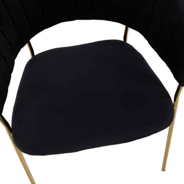 KONDELA Scaun de sufragerie de design, material Velvet negru/gold crom auriu, DASMIN TIP 1