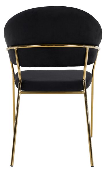 KONDELA Scaun de sufragerie de design, material Velvet negru/gold crom auriu, DASMIN TIP 1