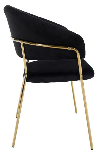 KONDELA Scaun de sufragerie de design, material Velvet negru/gold crom auriu, DASMIN TIP 1