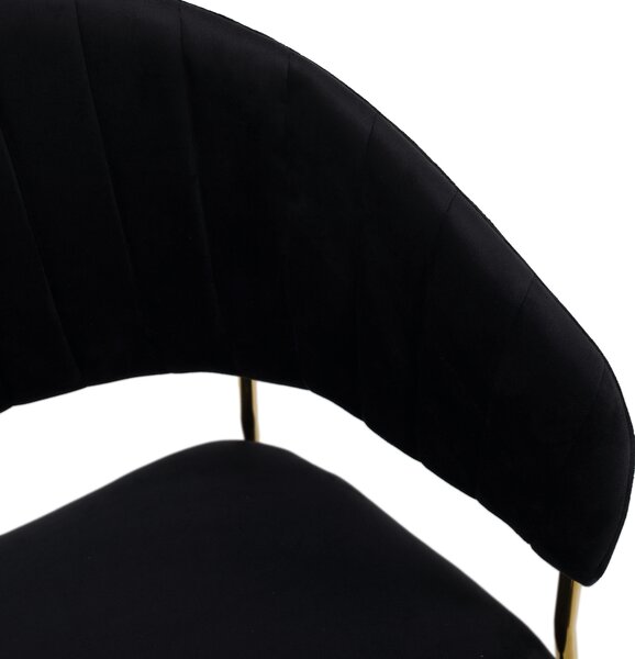 KONDELA Scaun de sufragerie de design, material Velvet negru/gold crom auriu, DASMIN TIP 1