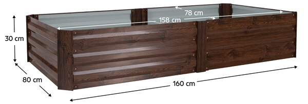 KONDELA Strat înălţat de grădină, maro, oţel, NONKY TIP 7