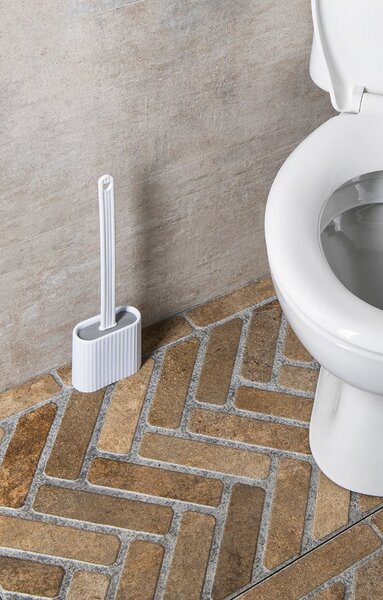 Aqualine Sapho, perie silicon pentru toaleta in picioare, alba, TF010