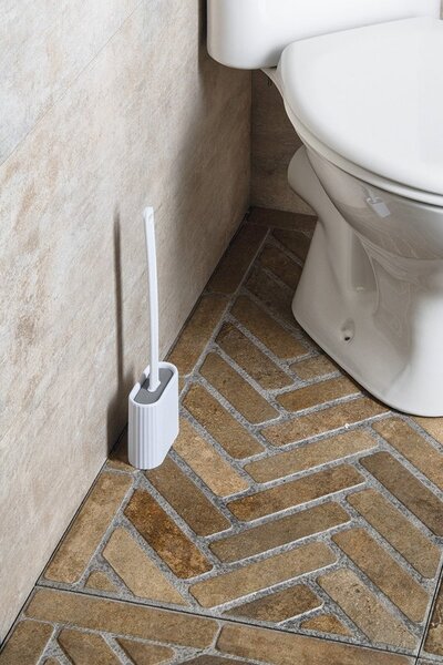 Aqualine Sapho, perie silicon pentru toaleta in picioare, alba, TF010