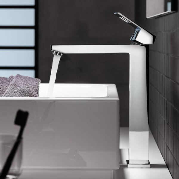 Baterie baie lavoar inalta montare blat Grohe Eurocube, crom, furtune flexibile-23406000