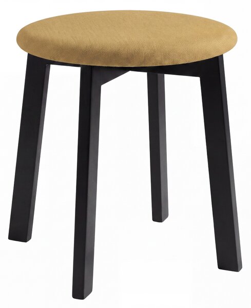 MAZZONI EXPORT Taburet rotund ZOI Caramel (Storm 45) / cadru din lemn de fag negru